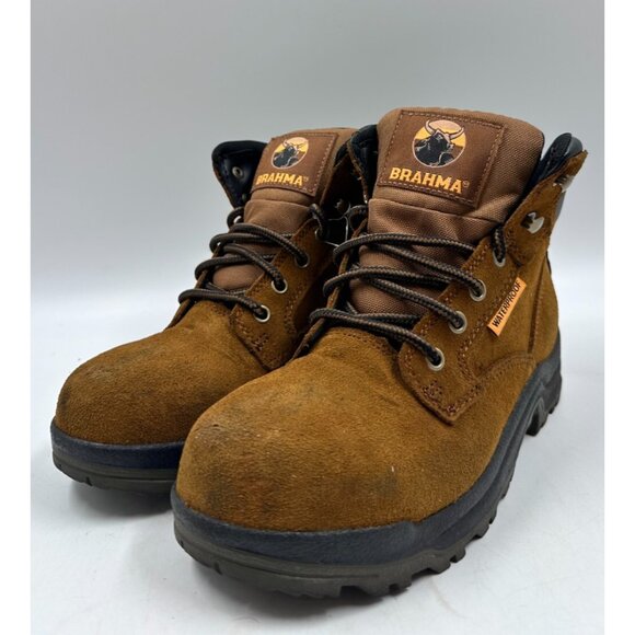 Brahma Womens Ladies Brown Diane II Waterproof Steel Toe Lace Up Work Boots Sz 8 - Picture 1 of 8